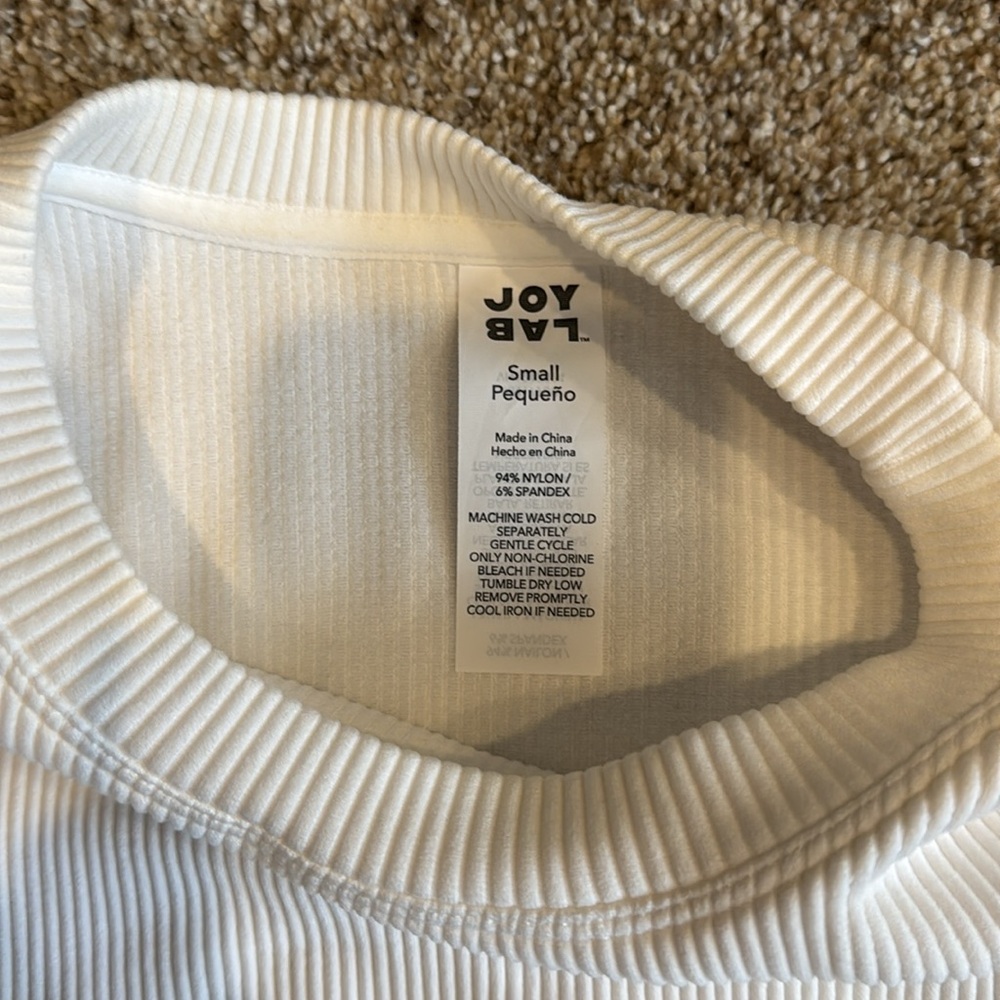 Joy Lab Ribbed Crop Top, Size Small - Picture 2 of 2